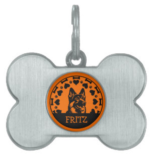 German Shepherd Dog Owner Pet ID Tag
