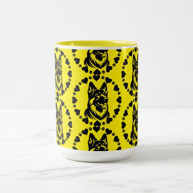 German Shepherd Dog Owner Two-Tone Coffee Mug (Center)