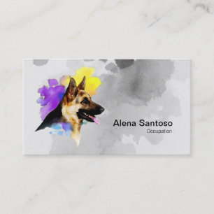 German Shepherd Dog Painting Business Card