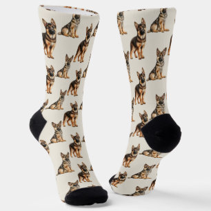German Shepherd Dog Pattern Socks