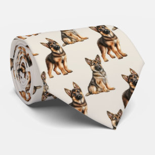 German Shepherd Dog Pattern Tie