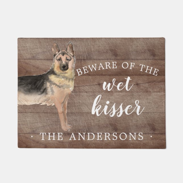 German Shepherd Dog Personalised Door Mat (Front)