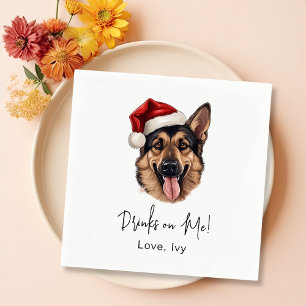 German Shepherd Dog Personalised Drinks On Me Napkin