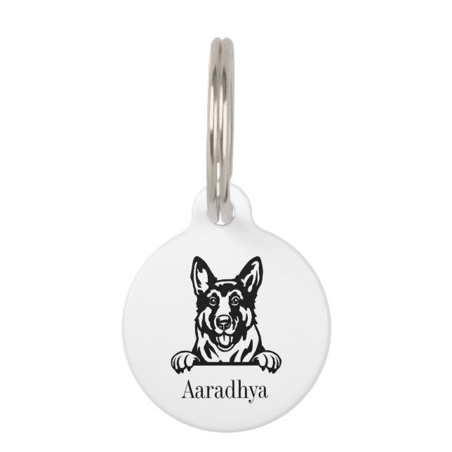 german shepherd dog personalised name tag (Front)