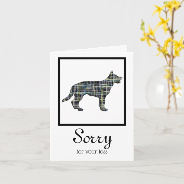 German Shepherd Dog Pet Sympathy Card (Yellow Flower)
