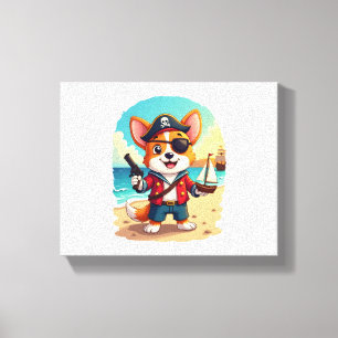 German Shepherd Dog Pirate Canvas Print