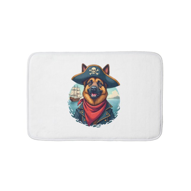 German Shepherd Dog Pirate Copy Bath Mat (Front)