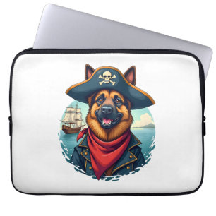 German Shepherd Dog Pirate Copy Laptop Sleeve