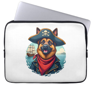 German Shepherd Dog Pirate Copy Laptop Sleeve