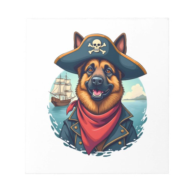 German Shepherd Dog Pirate Copy Notepad (Front)