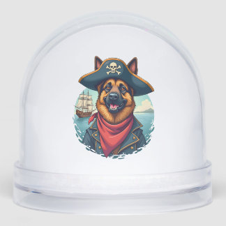 German Shepherd Dog Pirate Copy Snowglobe