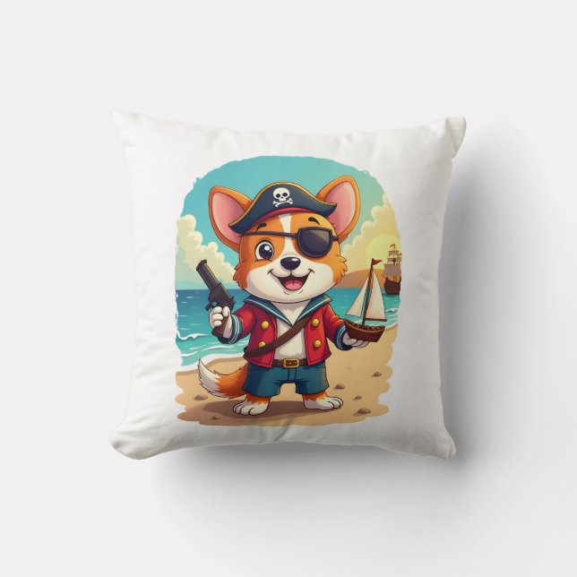 German Shepherd Dog Pirate Cushion (Front)