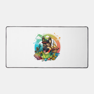 German Shepherd Dog Pirate  Desk Mat