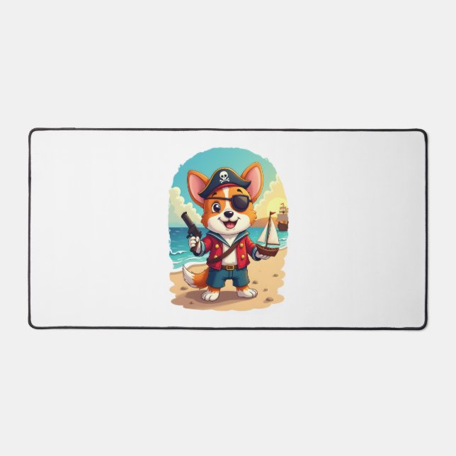 German Shepherd Dog Pirate Desk Mat (Front)