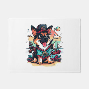 German Shepherd Dog Pirate Doormat