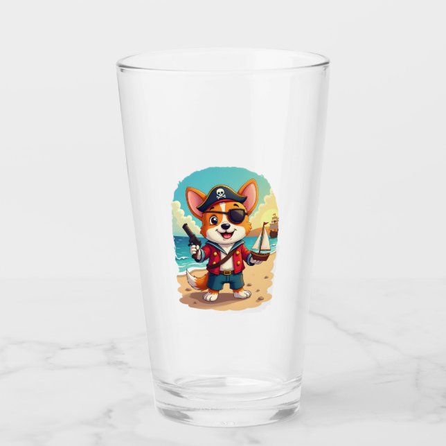 German Shepherd Dog Pirate Glass (Front)