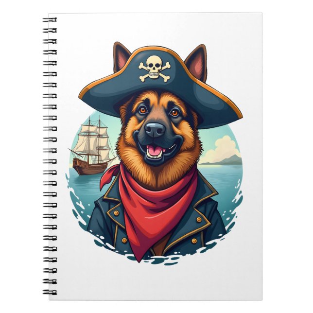 German Shepherd Dog Pirate  Notebook (Front)