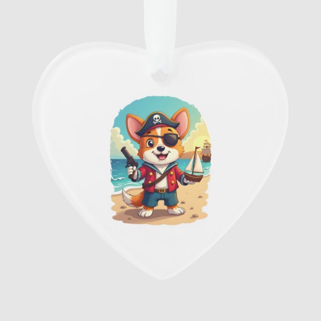 German Shepherd Dog Pirate Ornament (Front)