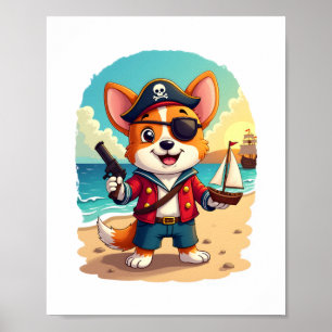 German Shepherd Dog Pirate Poster