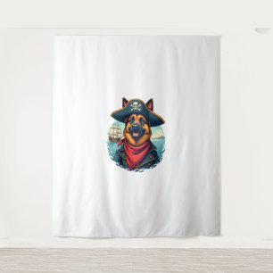 German Shepherd Dog Pirate Tapestry