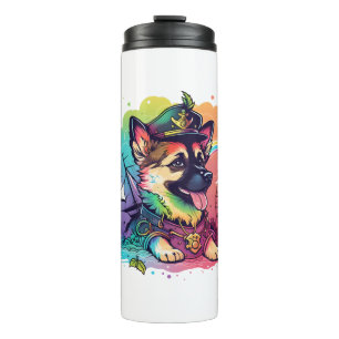 German Shepherd Dog Pirate Thermal Tumbler