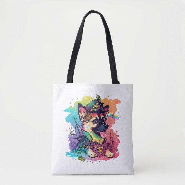German Shepherd Dog Pirate   Tote Bag (Front)