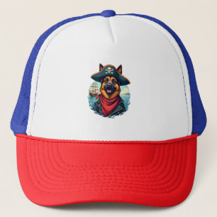 German Shepherd Dog Pirate  Trucker Hat
