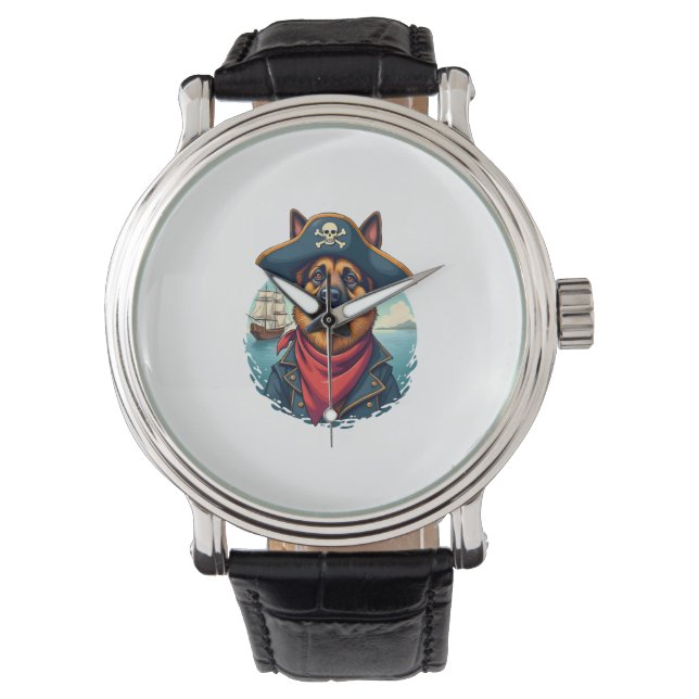German Shepherd Dog Pirate  Watch (Front)