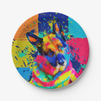 German Shepherd Dog - Pop Art colour splash