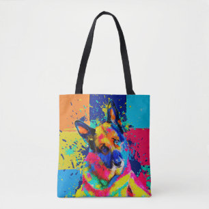 German Shepherd Dog - Pop Art colour splash Tote Bag