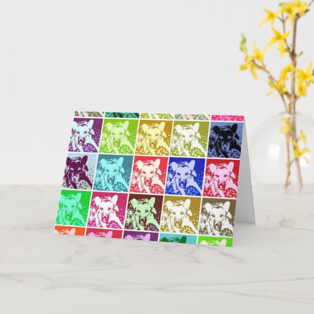 German Shepherd Dog Pop Art Over the Hill Birthday Card (Yellow Flower)