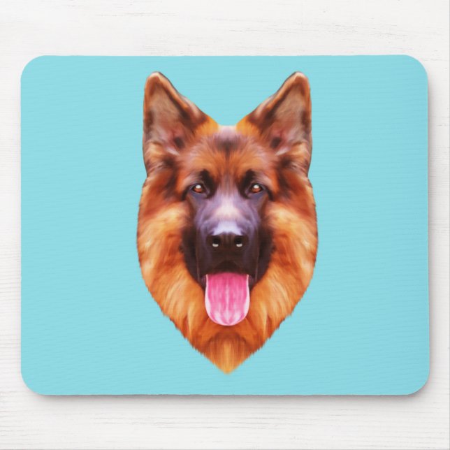 German Shepherd Dog Portrait Mouse Mat (Front)