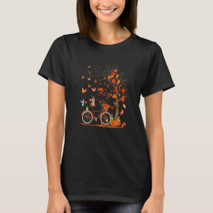 German Shepherd Dog Pumpkin Bicycle Fall Leaves Tr T-Shirt