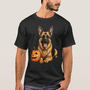 German Shepherd Dog Pumpkin Lazy Halloween Party C T-Shirt