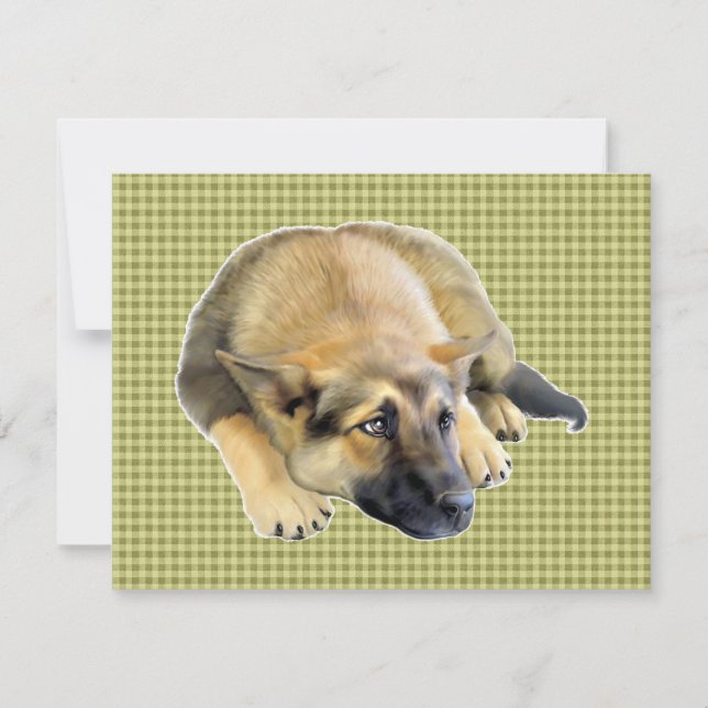 German Shepherd Dog Puppy Invitation (Front)