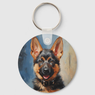 German Shepherd dog puppy Key Ring
