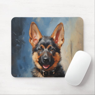 German Shepherd dog puppy Mouse Mat