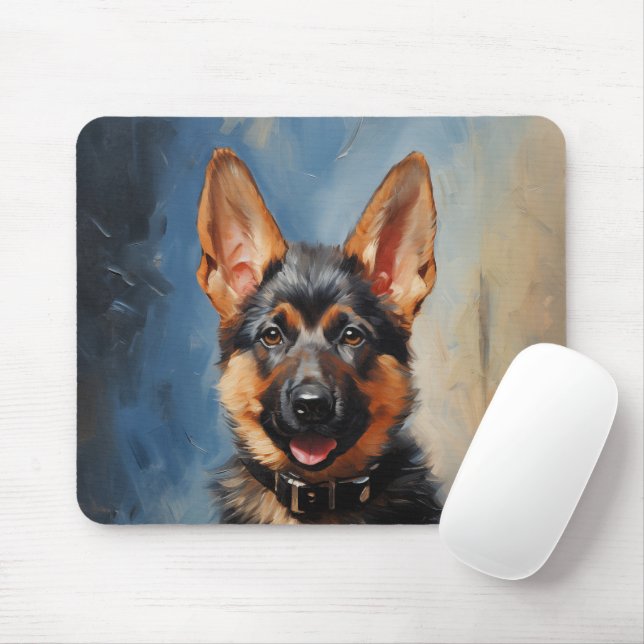 German Shepherd dog puppy Mouse Mat (With Mouse)