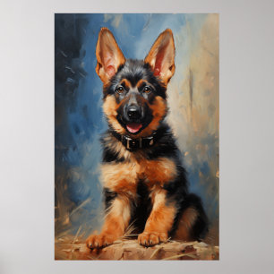 German Shepherd dog puppy Poster