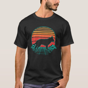 German Shepherd Dog Puppy Retro Vintage Sunset T-Shirt