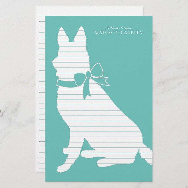 German Shepherd Dog Puppy Stationery (Front/Back)