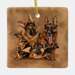 German Shepherd Dog - puppy, young, adult Ceramic Ornament