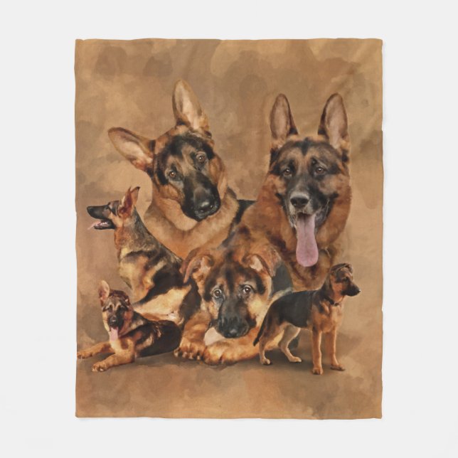 German Shepherd Dog - puppy, young, adult Fleece Blanket (Front)