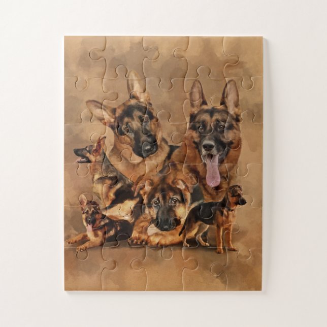German Shepherd Dog - puppy, young, adult Jigsaw Puzzle (Vertical)
