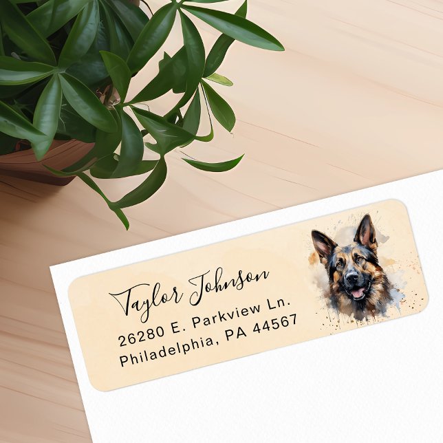 German Shepherd Dog Return Address Label (Creator Uploaded)