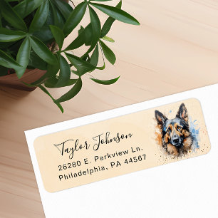 German Shepherd Dog Return Address Label