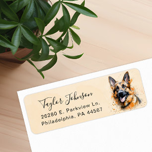 German Shepherd Dog Return Address Label