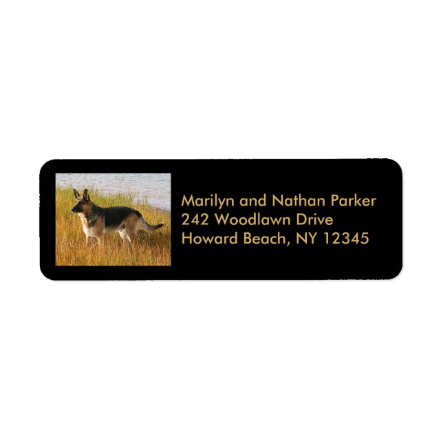 German Shepherd Dog Return Address Label (Front)