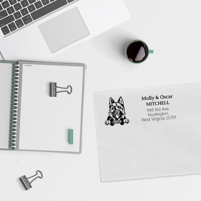 German Shepherd Dog Return Address Rubber Stamp (Creator Uploaded)