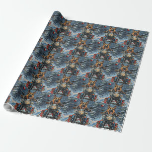 German Shepherd Dog Riding Motorcycle Christmas Wrapping Paper